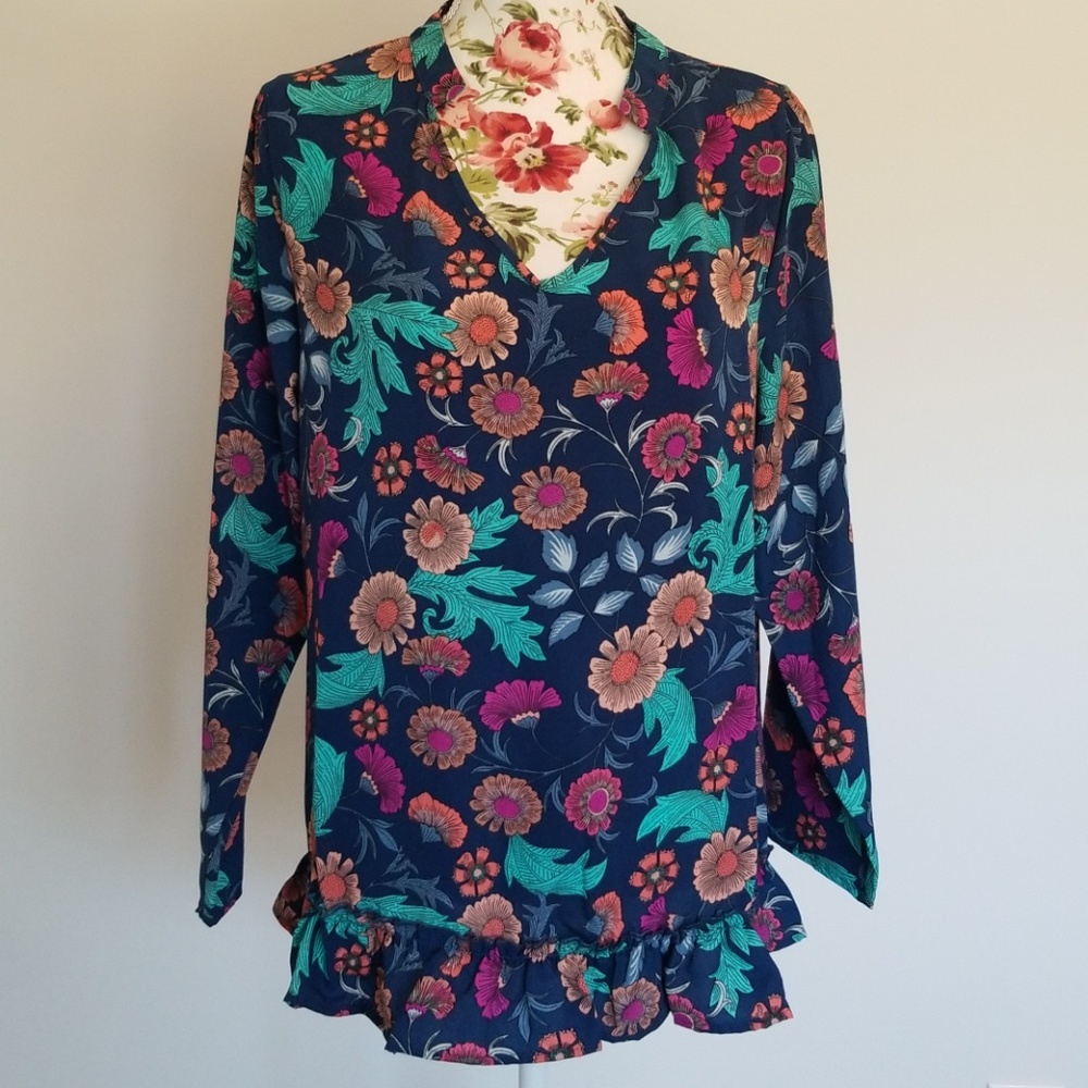 NWT New Directions Floral  Blouse